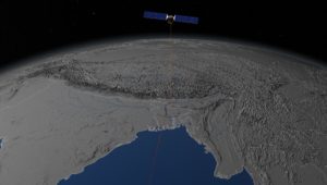 A satellite taking elevation measurements over Bangladesh. NASA